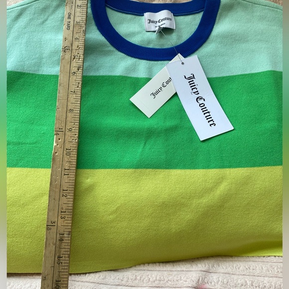Juicy Couture cropped color block sweater blue green colorway new with tags - Picture 7 of 9